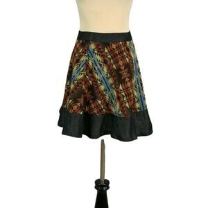 Umgee print multi-color circle skirt juniors Mini Skirt Small